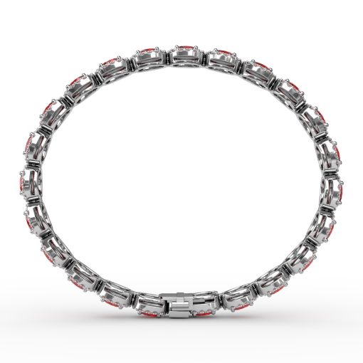 Striking Oval Ruby and Diamond Bracelet - Image 3
