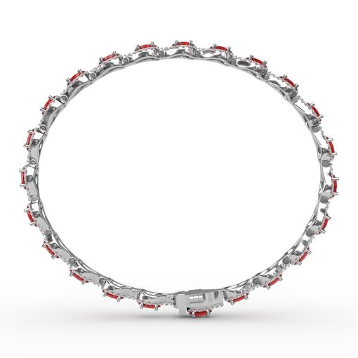 Pear-Shaped Diamond & Ruby Bracelet - Image 3