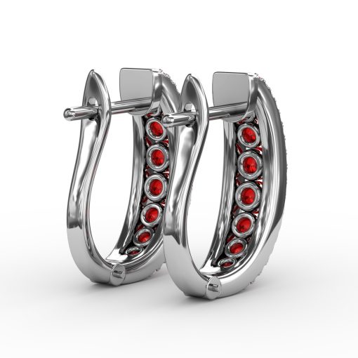 Channel Set Ruby Fashion Hoops - Image 3