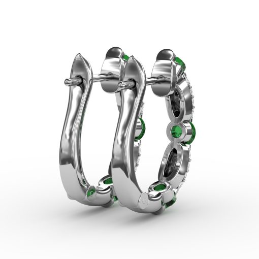 Whimsical Emerald and Diamond Hoops - Image 3