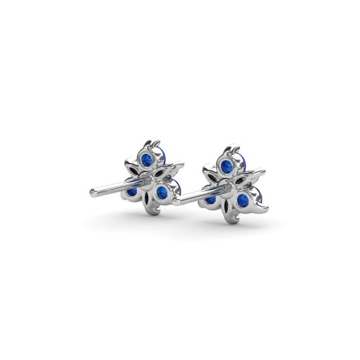 Trio Stud Sapphire and Diamond Earrings - Image 3