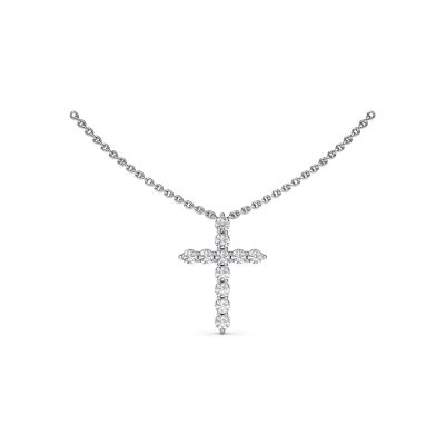 Diamond Prong Cross Necklace