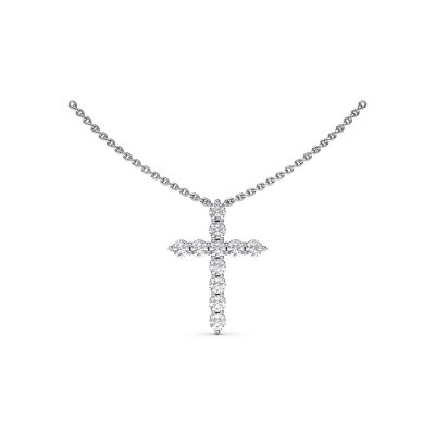 Diamond Prong Cross Necklace