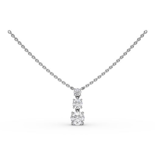 Empire Three Stone Drop Necklace