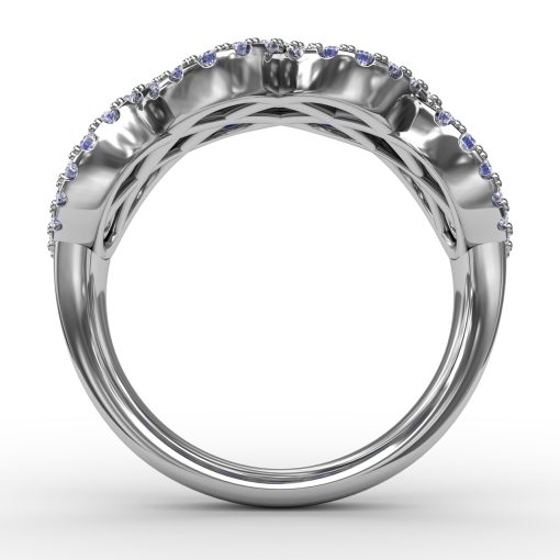 You And Me Sapphire And Diamond Interweaving Ring - Image 3