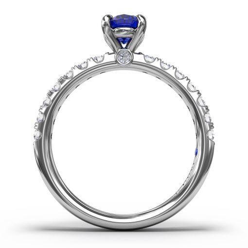 Striking Solitaire Sapphire And Diamond Ring - Image 3