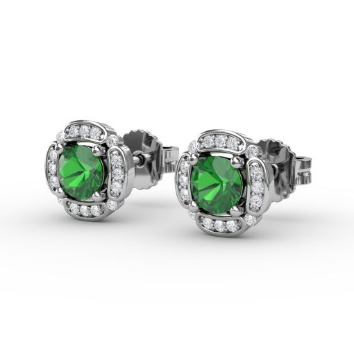 Vintage Channel Setting Stud Earrings - Image 2