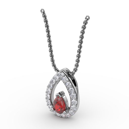 Tears of Love Ruby and Diamond Pendant - Image 2