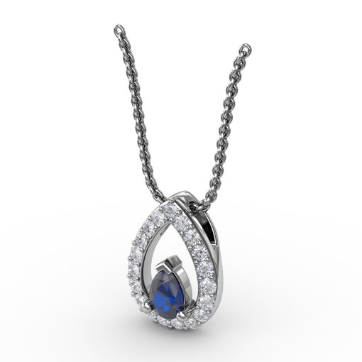 Tears of Love Sapphire and Diamond Pendant - Image 2