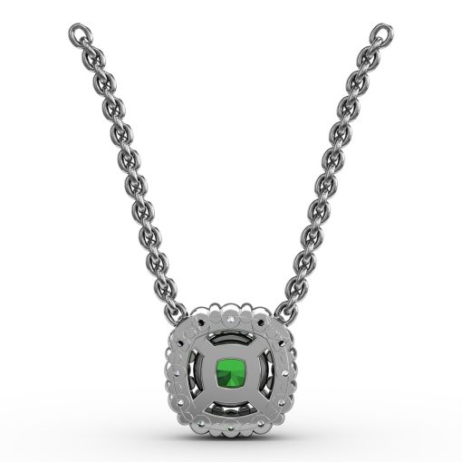 Classic Round Emerald and Diamond Pendant - Image 3