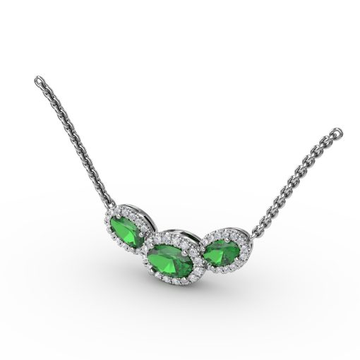 Three Stone Oval Pendant - Image 2