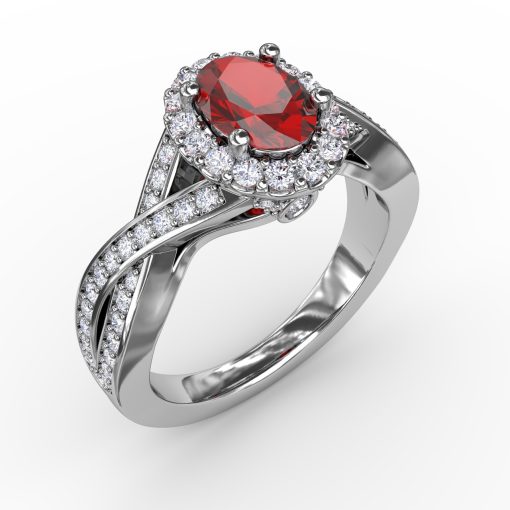 Look of Love White and Diamond Criss-Cross Ring - Image 2