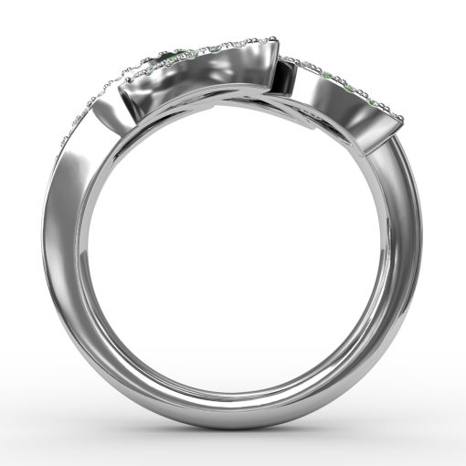 Glam Galore Emerald and Diamond Leaf Ring - Image 3