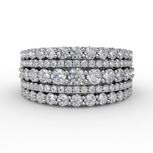 Five-Row Alternating Diamond Band - Image 2