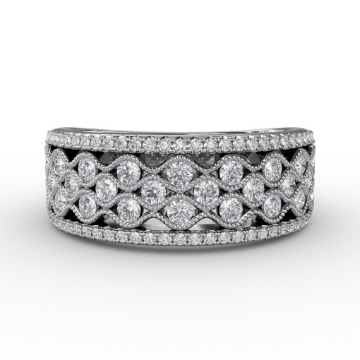 Multi-Patterned Milgrain Diamond Band - Image 2