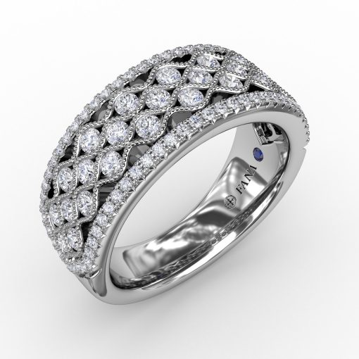 Multi-Patterned Milgrain Diamond Band
