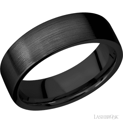 7 mm wide Flat Zirconium band.