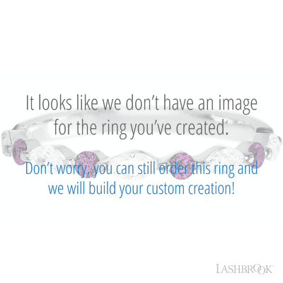 10K White Gold band with alternating 4 Round Purple Diamond and 5 Marquise Lab Grown Diamond having TCW-.47