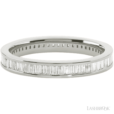 10K White Gold band with 64 Baguette Lab Grown Diamond having TCW-1.28