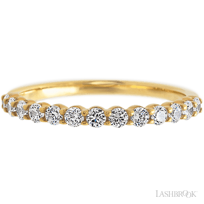 10K Yellow Gold band with 13 Round Lab Grown Diamond having TCW-.39