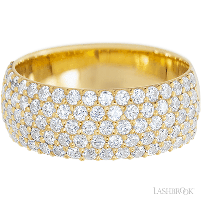 10K Yellow Gold band with 88 Round Lab Grown Diamond having TCW-1.32