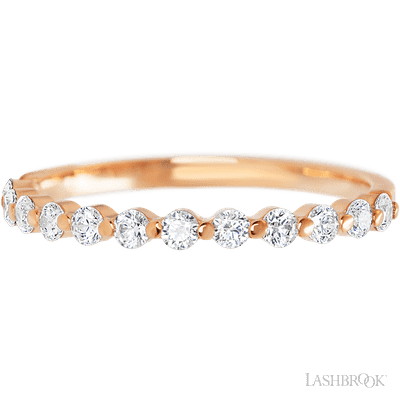 14K Rose Gold band with 12 Round Lab Grown Diamond having TCW-.36