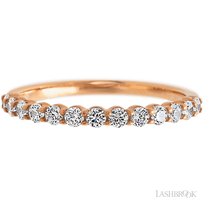 14K Rose Gold band with 13 Round Lab Grown Diamond having TCW-.39