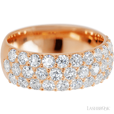 14K Rose Gold band with 43 Round Lab Grown Diamond having TCW-2.15