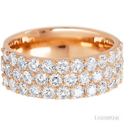 14K Rose Gold band with 37 Round Lab Grown Diamond having TCW-1.85