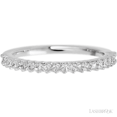 14K White Gold band with 21 Princess Lab Grown Diamond having TCW-.63