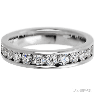 14K White Gold band with 11 Round Lab Grown Diamond having TCW-.77