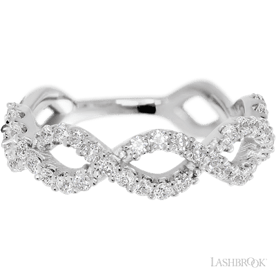 14K White Gold band with 46 Round Lab Grown Diamond having TCW-.69