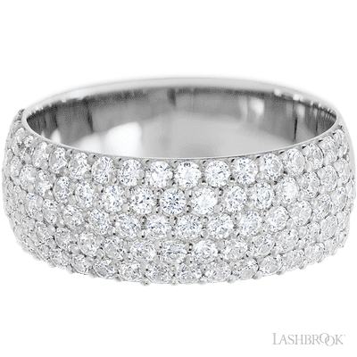 14K White Gold band with 88 Round Lab Grown Diamond having TCW-1.32