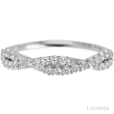 14K White Gold band with 26 Round Lab Grown Diamond having TCW-.39