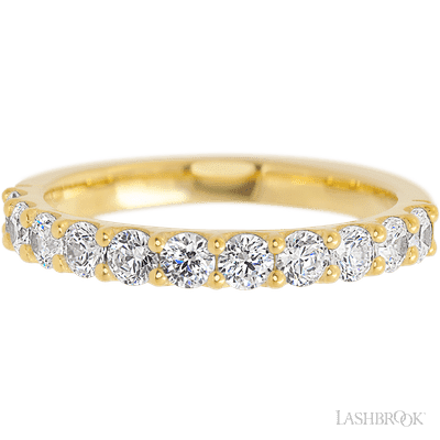 14K Yellow Gold band with 11 Round Lab Grown Diamond (ST) having TCW-.77