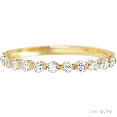 14K Yellow Gold band with 12 Round Lab Grown Diamond having TCW-.36