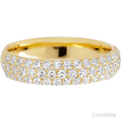 14K Yellow Gold band with 52 Round Lab Grown Diamond having TCW-.78
