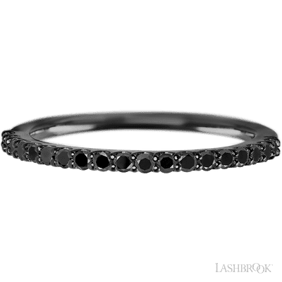 Zirconium band with 21 Round Black Diamond having TCW-.32