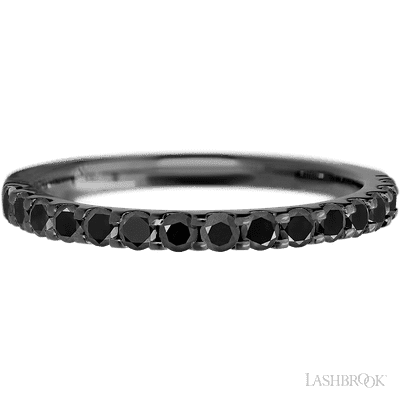 Zirconium band with 15 Round Black Diamond having TCW-.45