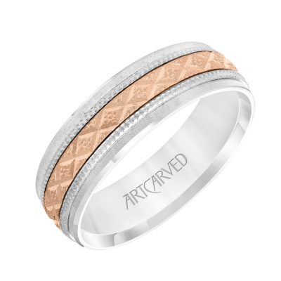11-WV8874WR65-G.00 - ARTCARVED - Low Dome Flat Edge Carved Wedding Band