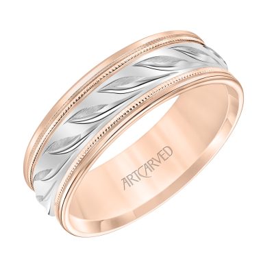 11-WV9064RW7-G.00 - ARTCARVED - Low Dome Round Edge Carved Wedding Band