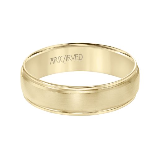 11-WV8899Y6-G.00 - ARTCARVED - Low Dome Round Edge Carved Wedding Band - Image 2