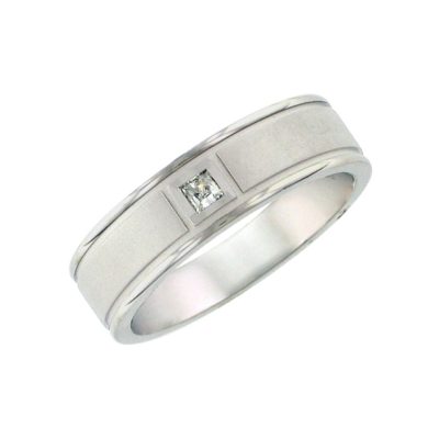 22-V5011W-G.00 - ARTCARVED - Comfort Fit, diamond wedding band with textured finish and rolled edges