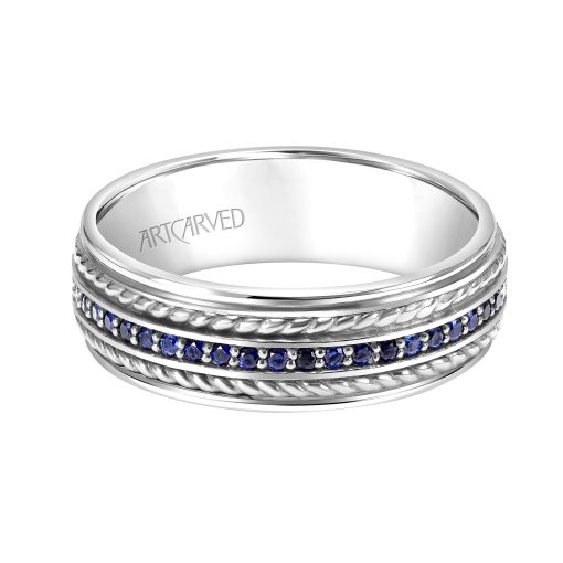 22-V8730SW100-G.00 - ARTCARVED - Low Dome Round Edge Carved Wedding Band - Image 2