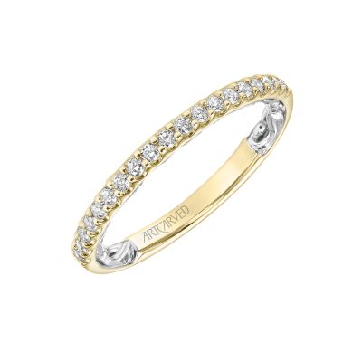 31-V908YW-L.00 - ARTCARVED - Lyric Diamond Wedding Band with Inner Carved details