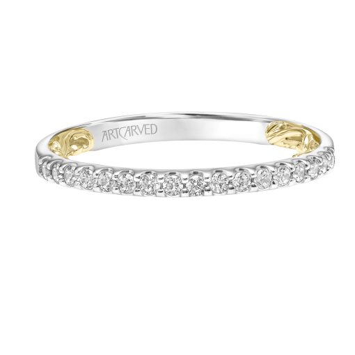 31-V924WY-L.00 - ARTCARVED - Lyric Diamond Wedding Band with Inner Carved details - Image 2
