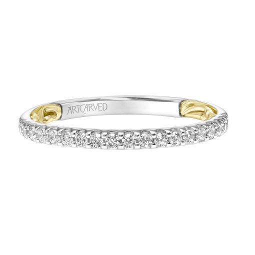 31-V928WY-L.00 - ARTCARVED - Lyric Diamond Wedding Band with Inner Carved details - Image 2