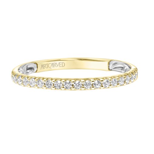 31-V934YW-L.00 - ARTCARVED - Lyric Diamond Wedding Band with Inner Carved details - Image 2