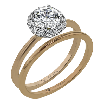 ZR1589 Wedding Set in 14k Gold with Diamonds