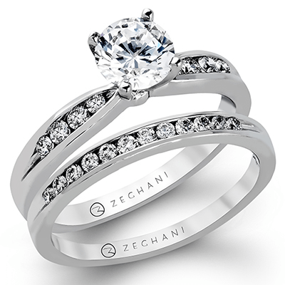 ZR415 Wedding Set in 14k Gold with Diamonds